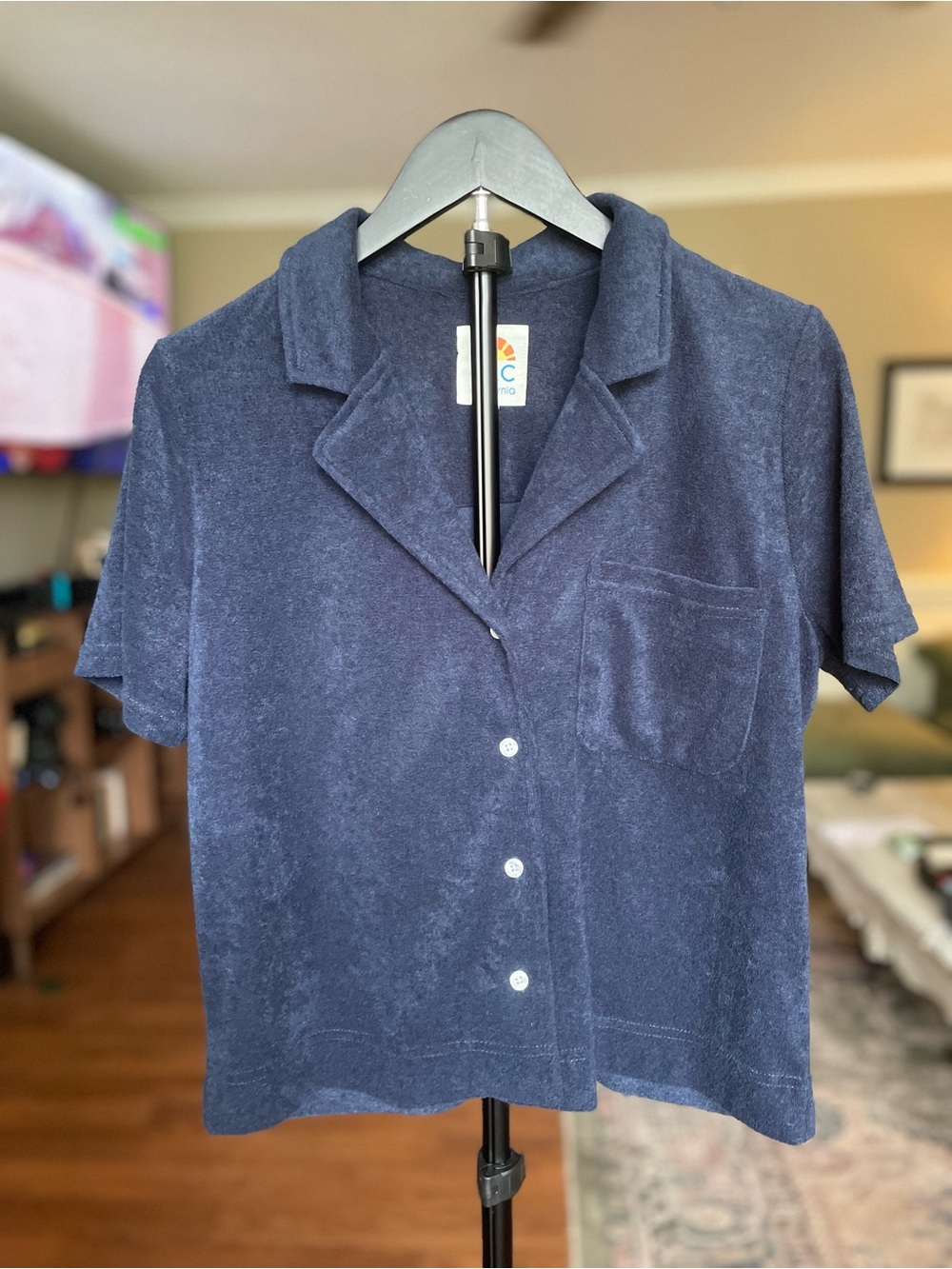 C&C California Navy Blue Terry Shirt, Size‎ M